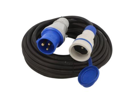 Przedłużacz sieciowy, H05RR-F, 3G2,5mm2, 10m, guma, czarny, EXTREM W-99939