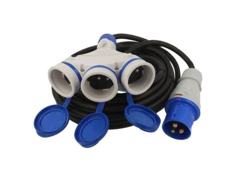 Przedłużacz sieciowy, H05RR-F, 3G2,5mm2, 10m, guma, czarny, EXTREM W-99933