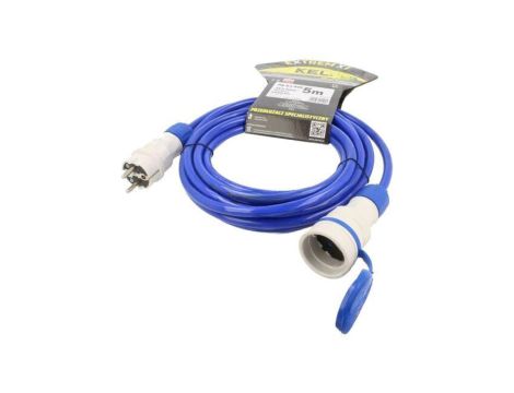 Przedłużacz sieciowy, H07BQ-F, 3G2,5mm2, 5m, PUR, niebieski, 16A W-99173
