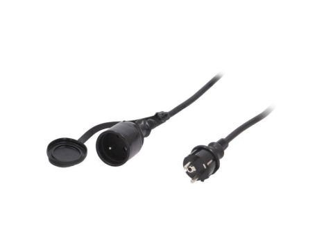 Przedłużacz sieciowy, H05RR-F, 3G1,5mm2, 10m, guma, czarny, 16A W-97020
