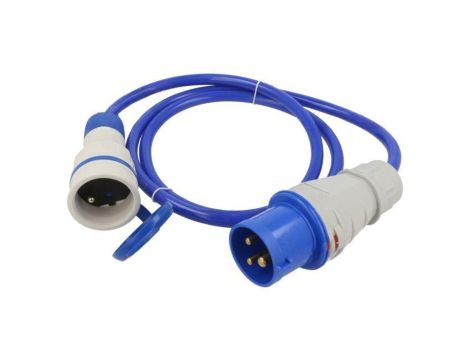Przedłużacz sieciowy, H07BQ-F, 3G2,5mm2, 1,5m, PUR, niebieski W-99942