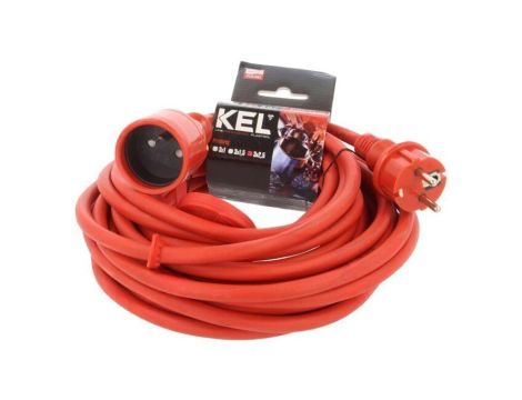 Przedłużacz sieciowy, H05RR-F, 3G2,5mm2, 10m, guma, czerwony, 16A W-97285