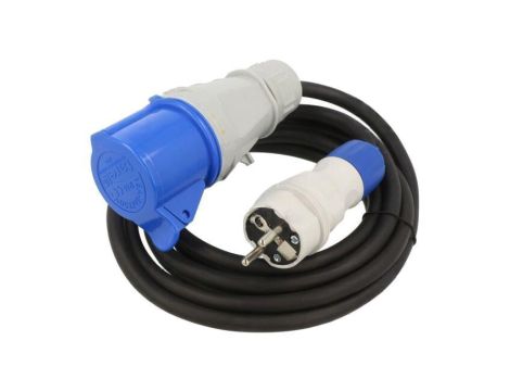 Przedłużacz sieciowy, H05RR-F, 3G2,5mm2, 3m, guma, czarny, EXTREM W-99949