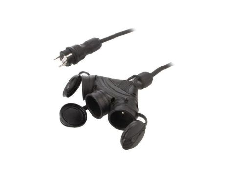 Przedłużacz sieciowy, H05RR-F, 3G2,5mm2, 30m, guma, czarny, EXTREM W-98993