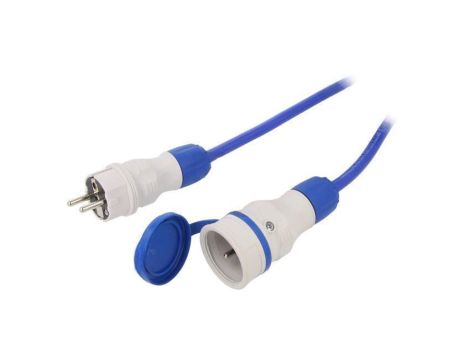 Przedłużacz sieciowy, H07BQ-F, 3G2,5mm2, 10m, PUR, niebieski, 16A W-99157