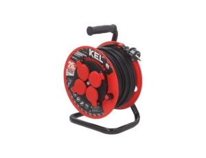Przedłużacz sieciowy na bębnie, H05RR-F, 3G1,5mm2, 25m, guma, czarny, 16A W-97054