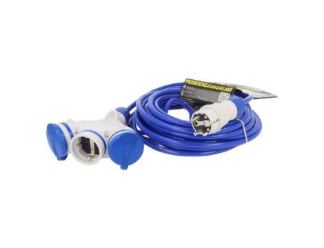 Przedłużacz sieciowy, H07BQ-F, 3G1,5mm2, 10m, PUR, niebieski, 16A W-01199