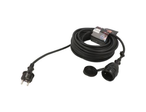 Przedłużacz sieciowy, H05RR-F, 3G1,5mm2, 15m, guma, czarny, 16A W-98656