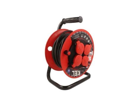 Przedłużacz sieciowy na bębnie, H05RR-F, 3G1,5mm2, 15m, guma, czarny, 16A W-98685