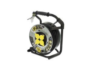 Przedłużacz sieciowy na bębnie, H05RR-F, 3G2,5mm2, 50m, guma, czarny, HEAVY W-99469