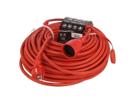 Przedłużacz sieciowy, H05RR-F, 3G2,5mm2, 50m, guma, czerwony, 16A W-97351
