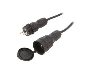 Przedłużacz sieciowy, H05RR-F, 3G2,5mm2, 15m, guma, czarny, 16A W-99200