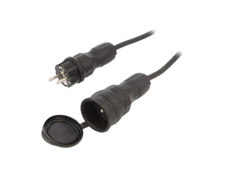Przedłużacz sieciowy, H05RR-F, 3G2,5mm2, 15m, guma, czarny, 16A W-99200