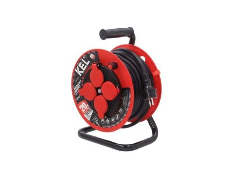 Przedłużacz sieciowy na bębnie, H05RR-F, 3G2,5mm2, 20m, guma, czarny, 16A W-98043