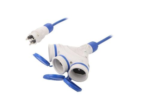 Przedłużacz sieciowy, H07BQ-F, 3G2,5mm2, 50m, PUR, niebieski, 16A W-98983