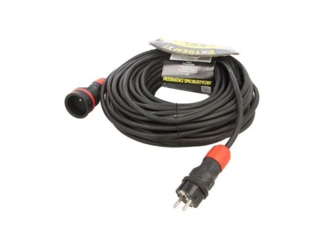 Przedłużacz sieciowy, H05RR-F, 3G1,5mm2, 25m, guma, czarny, 16A W-99150