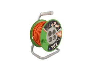 Przedłużacz sieciowy na bębnie, H05VV-F, 3G1,5mm2, 25m, PVC, pomarańczowy W-97540