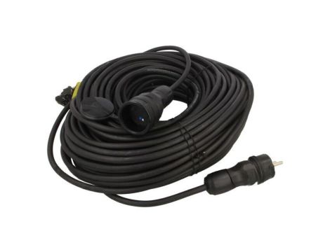 Przedłużacz sieciowy, H05RR-F, 3G1,5mm2, 50m, guma, czarny, 16A W-99186
