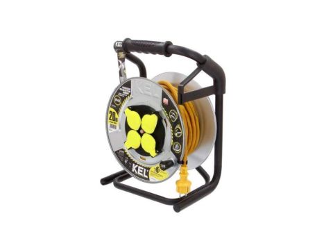 Przedłużacz sieciowy na bębnie, H07RN-F, 3G2,5mm2, 20m, guma, żółty, 16A W-99252