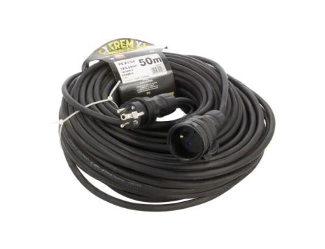 Przedłużacz sieciowy, H05RR-F, 3G2,5mm2, 50m, guma, czarny, 16A W-99187
