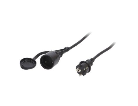 Przedłużacz sieciowy, H05RR-F, 3G1,5mm2, 25m, guma, czarny, 16A W-97023