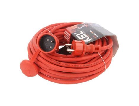 Przedłużacz sieciowy, H05RR-F, 3G2,5mm2, 15m, guma, czerwony, 16A W-97287