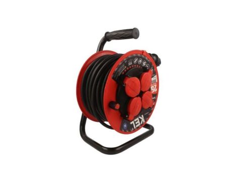 Przedłużacz sieciowy na bębnie, H05RR-F, 3G1,5mm2, 25m, guma, czarny, 16A W-97381
