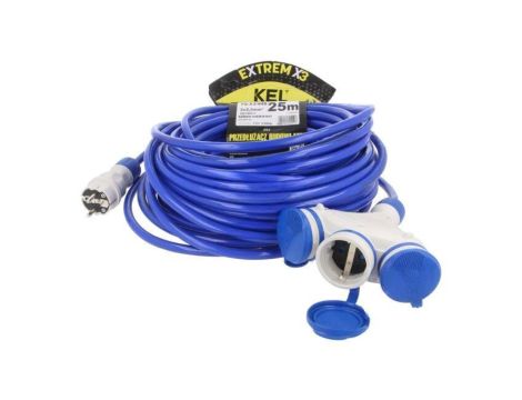 Przedłużacz sieciowy, H07BQ-F, 3G2,5mm2, 25m, PUR, niebieski, 16A W-01202