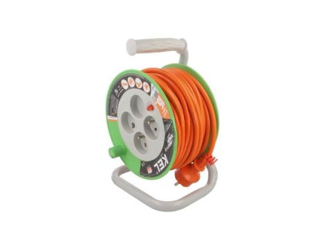 Przedłużacz sieciowy na bębnie, H05VV-F, 3G1,5mm2, 15m, PVC, pomarańczowy W-98427