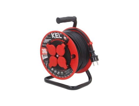 Przedłużacz sieciowy na bębnie, H05RR-F, 3G1,5mm2, 30m, guma, czarny, 16A W-97055