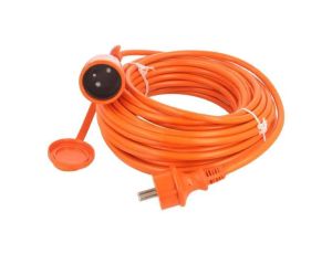 Przedłużacz sieciowy, H05VV-F, 3G1,5mm2, 15m, PVC, pomarańczowy W-96982