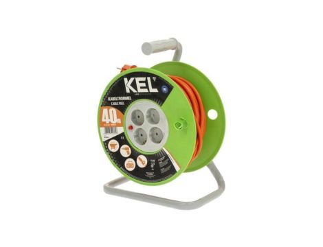Przedłużacz sieciowy na bębnie, H05VV-F, 3G1,5mm2, 40m, PVC, pomarańczowy W-97541