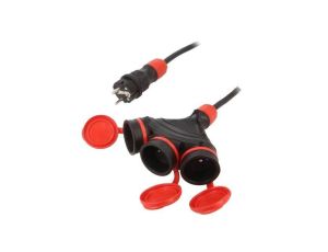 Przedłużacz sieciowy, H05RR-F, 3G1,5mm2, 25m, guma, czarny, EXTREM W-01176