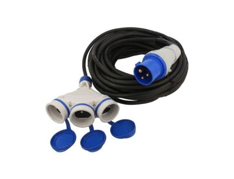 Przedłużacz sieciowy, H05RR-F, 3G2,5mm2, 20m, guma, czarny, EXTREM W-99935