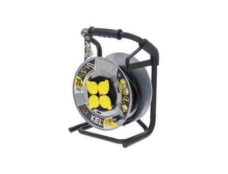 Przedłużacz sieciowy na bębnie, H07RN-F, 3G1,5mm2, 20m, guma, czarny, HEAVY W-99526