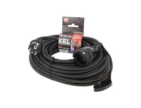 Przedłużacz sieciowy, H05RR-F, 3G1,5mm2, 20m, guma, czarny, 16A W-97758