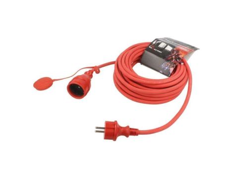 Przedłużacz sieciowy, H05RR-F, 3G1,5mm2, 10m, guma, czerwony, 16A W-98637