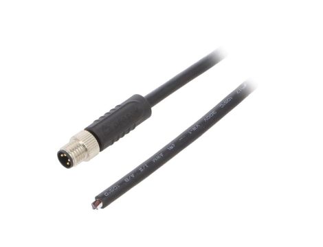 Złącze M8 męskie prosty z odgiętką, z przewodem PIN:4 30V 3A PM-M8A-04P-MM-SL7A01-00A(H)