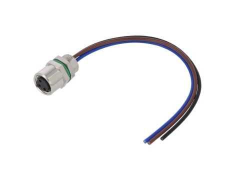 Złącze M8 żeńskie prosty PIN:3 60V 3A SD-M8A-03P-FF-SH7B10-00A(H)