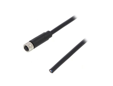 Złącze M8 żeńskie prosty z odgiętką, z przewodem PIN:5 30V 3A PM-M8B-05P-FF-SL7A01-00A(H)