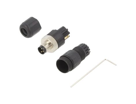 Złącze M8 męskie prosty PIN:3 60V 3A PB-M8A-03P-MM-SL7001-00Z(H)