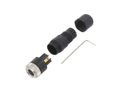 Złącze M8 żeńskie prosty PIN:4 60V 3A PB-M8A-04P-FF-SL7001-00Z(H)