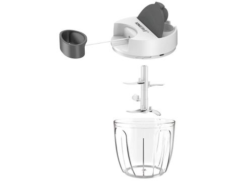 KINGHOFF ROZDRABNIACZ KUCHENNY NAPĘDZANY MECHANICZNIE BIAŁY 900ml - 4