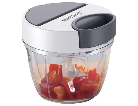 KINGHOFF ROZDRABNIACZ KUCHENNY NAPĘDZANY MECHANICZNIE BIAŁY 900ml - 5