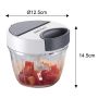 KINGHOFF ROZDRABNIACZ KUCHENNY NAPĘDZANY MECHANICZNIE BIAŁY 900ml - 4