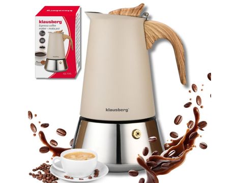 KLAUSBERG KAWIARKA STALOWA ESPRESSO 600ml INDUKCJA
