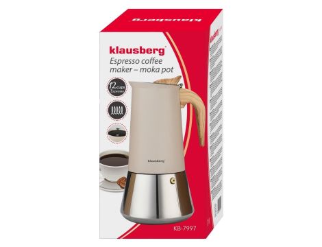 KLAUSBERG KAWIARKA STALOWA ESPRESSO 600ml INDUKCJA - 3