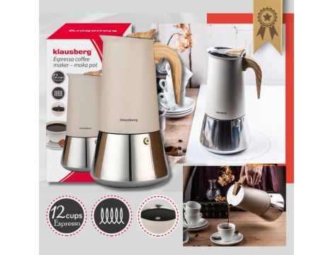 KLAUSBERG KAWIARKA STALOWA ESPRESSO 600ml INDUKCJA - 4