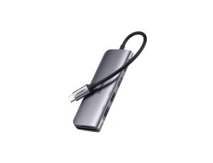 Adapter hub USB-C 6w1 Ugreen CM195 15214 2x USB 3.0 + HDMI + USB-C + czytnik kart SD i micro SD