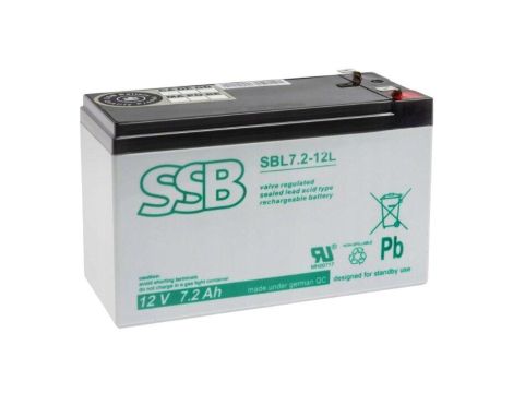 akumulator żelowy AGM SSB SBL 7,2-12L 12V 7,2Ah T2